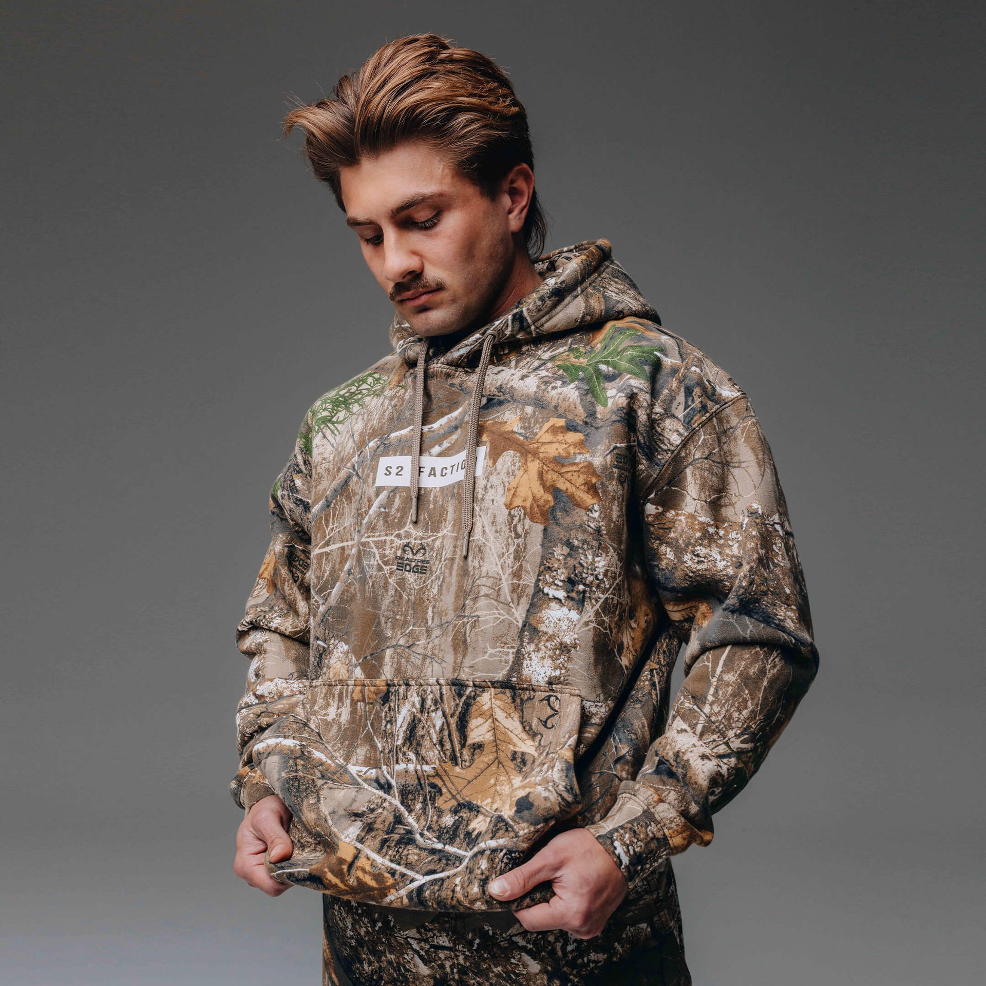 Sweat à Capuche Zippé Realtree Hardwoods – Taille L, Doublé, Motif Camouflage