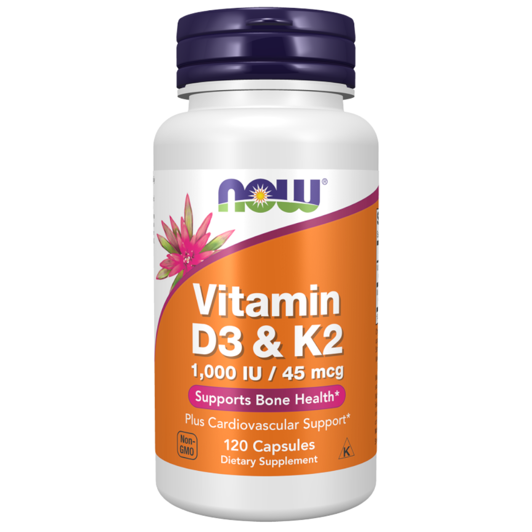 Vitamin D-3 & K-2, 120 Caps (NOW)