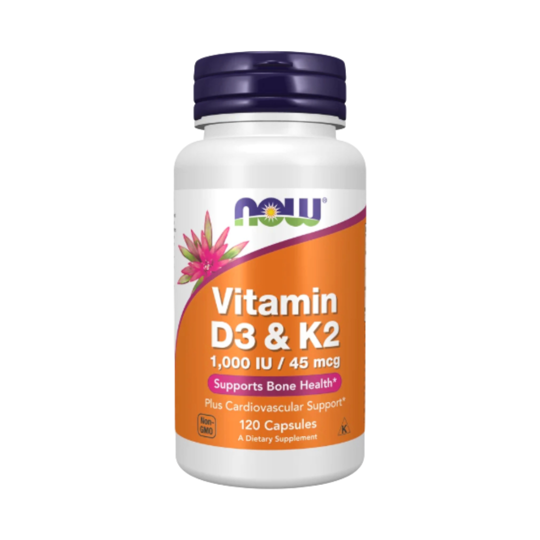 Vitamin D-3 & K-2, 120 Caps (NOW)